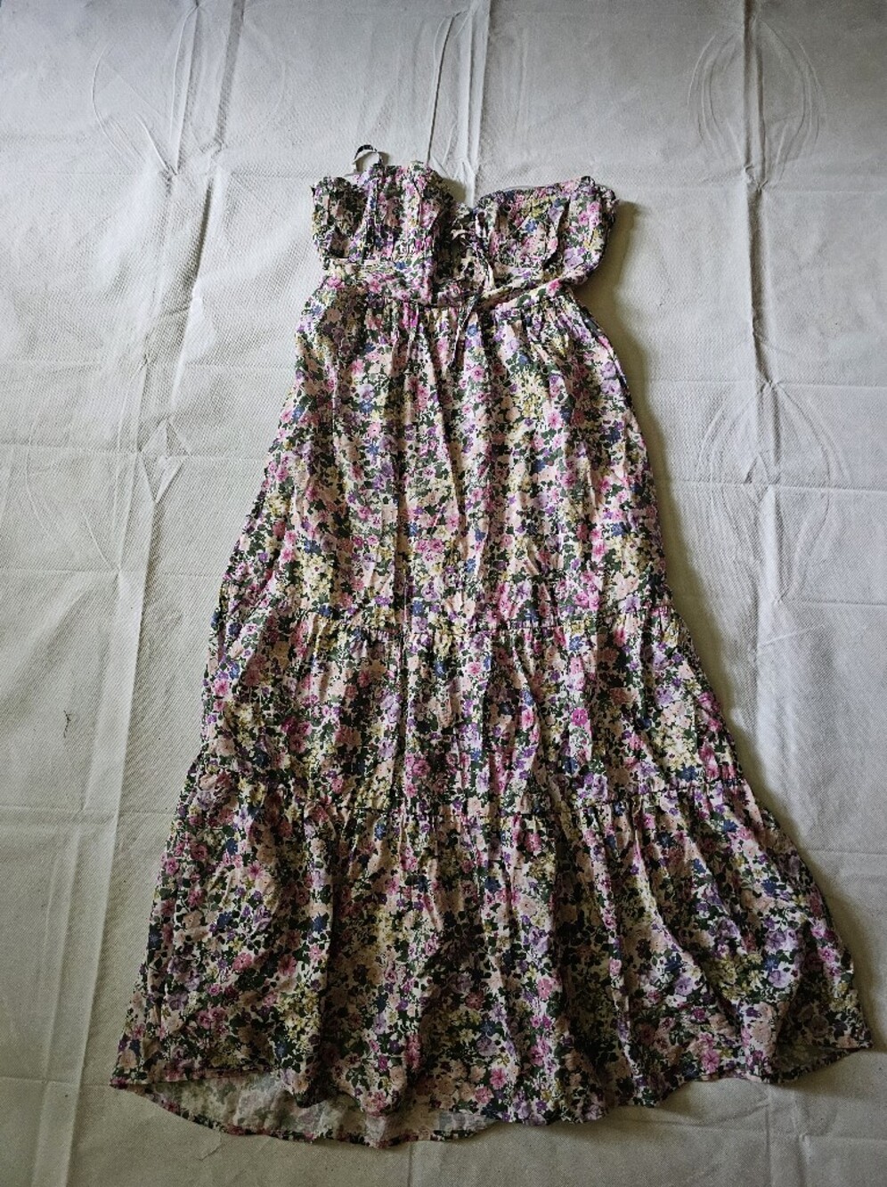 Dress Forum Floral Sundress in Pink, Green & Cream